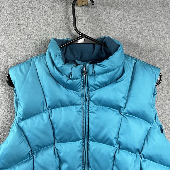 Eddie Bauer Vest Womens Large Blue 650 Down Puffer Full Zip Quilted Outdoor - Picture 2 of 9